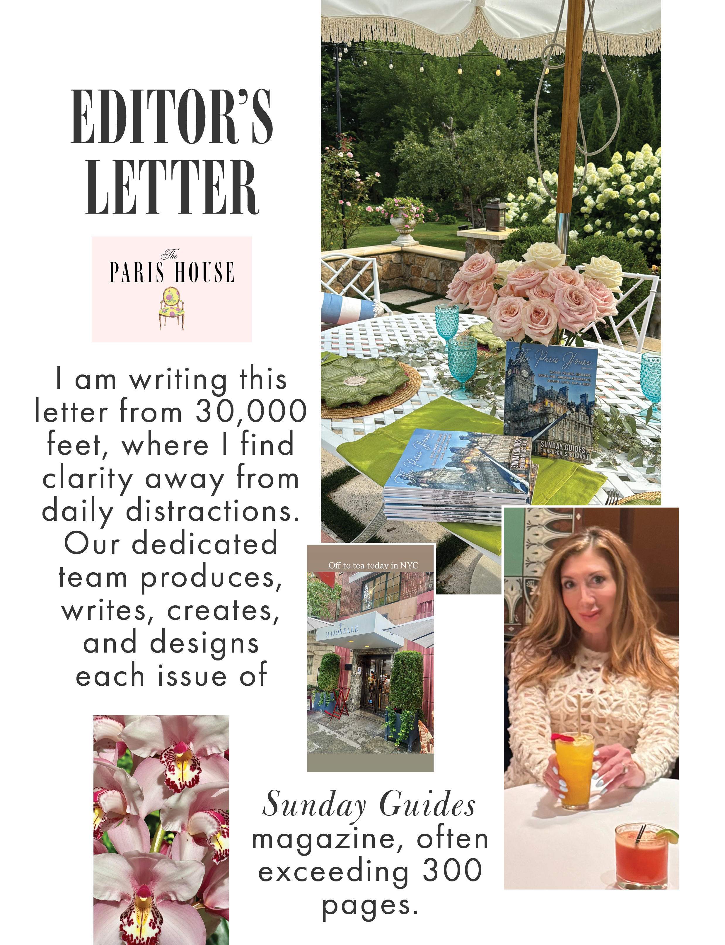 Editor's Letter for The Paris House, Sunday Guides, Summer 2026