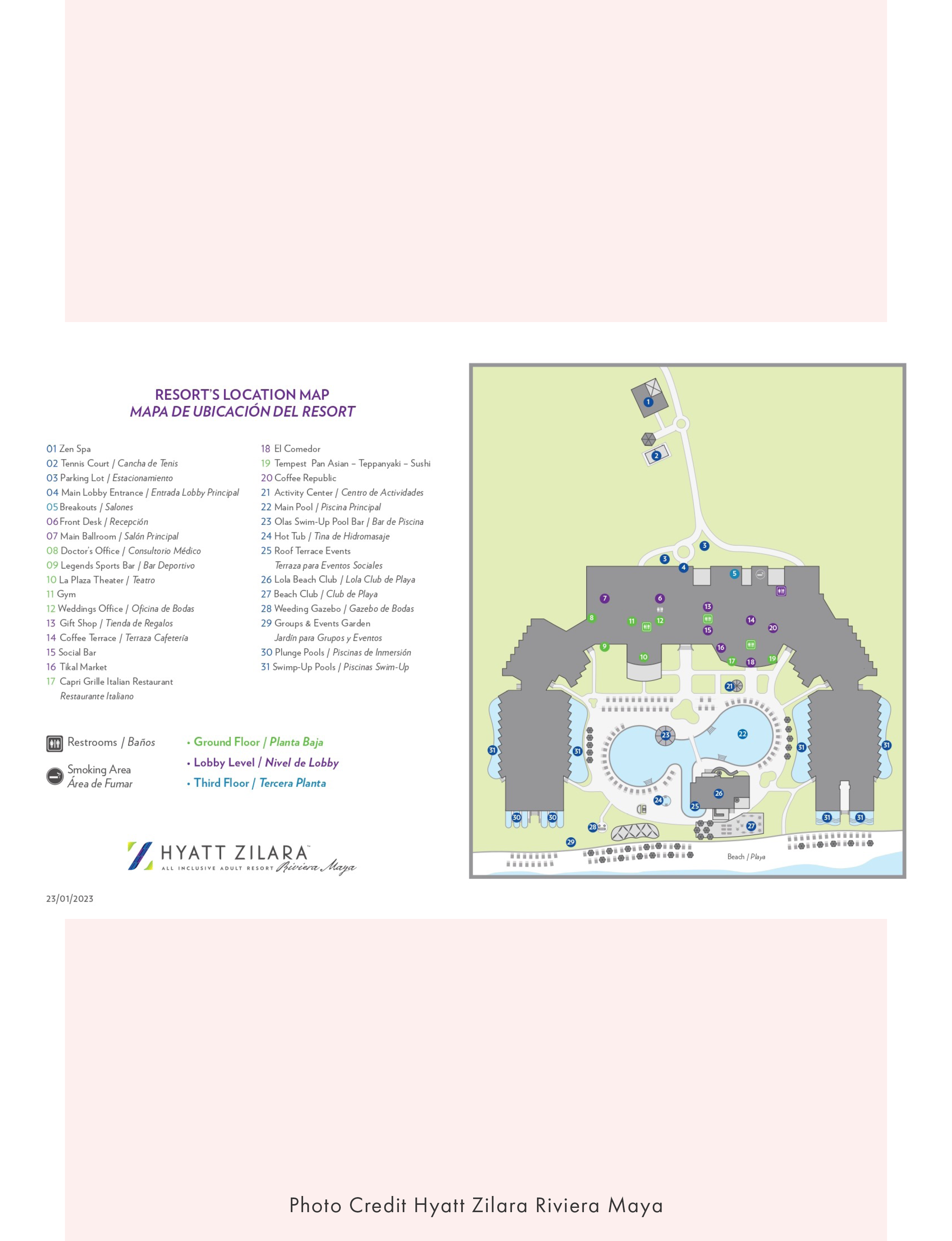 Hyatt Zilara resort's location map