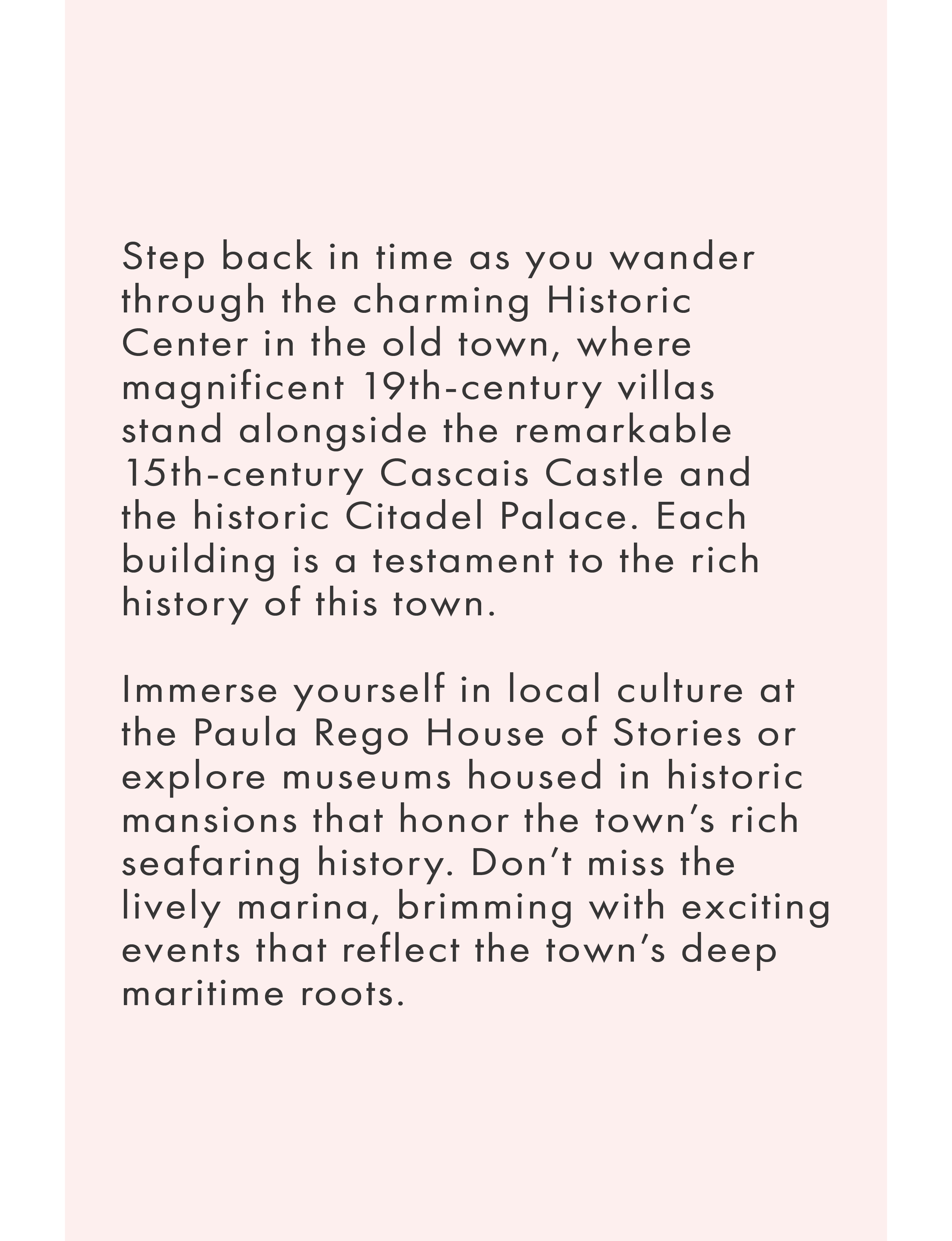 About historic sights to visit in Cascais Portugal