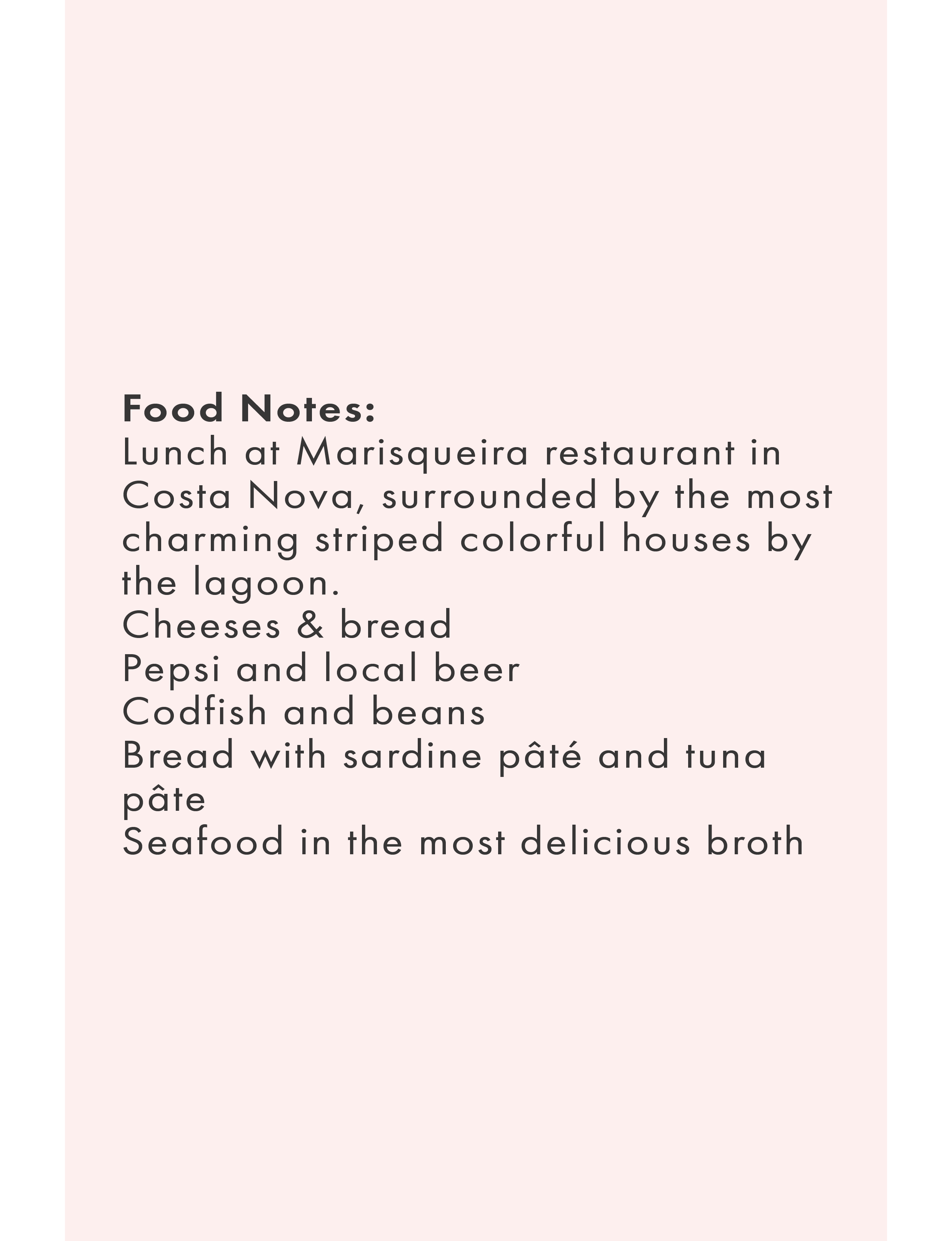 Food dining cuisine in Costa Nova Portugal