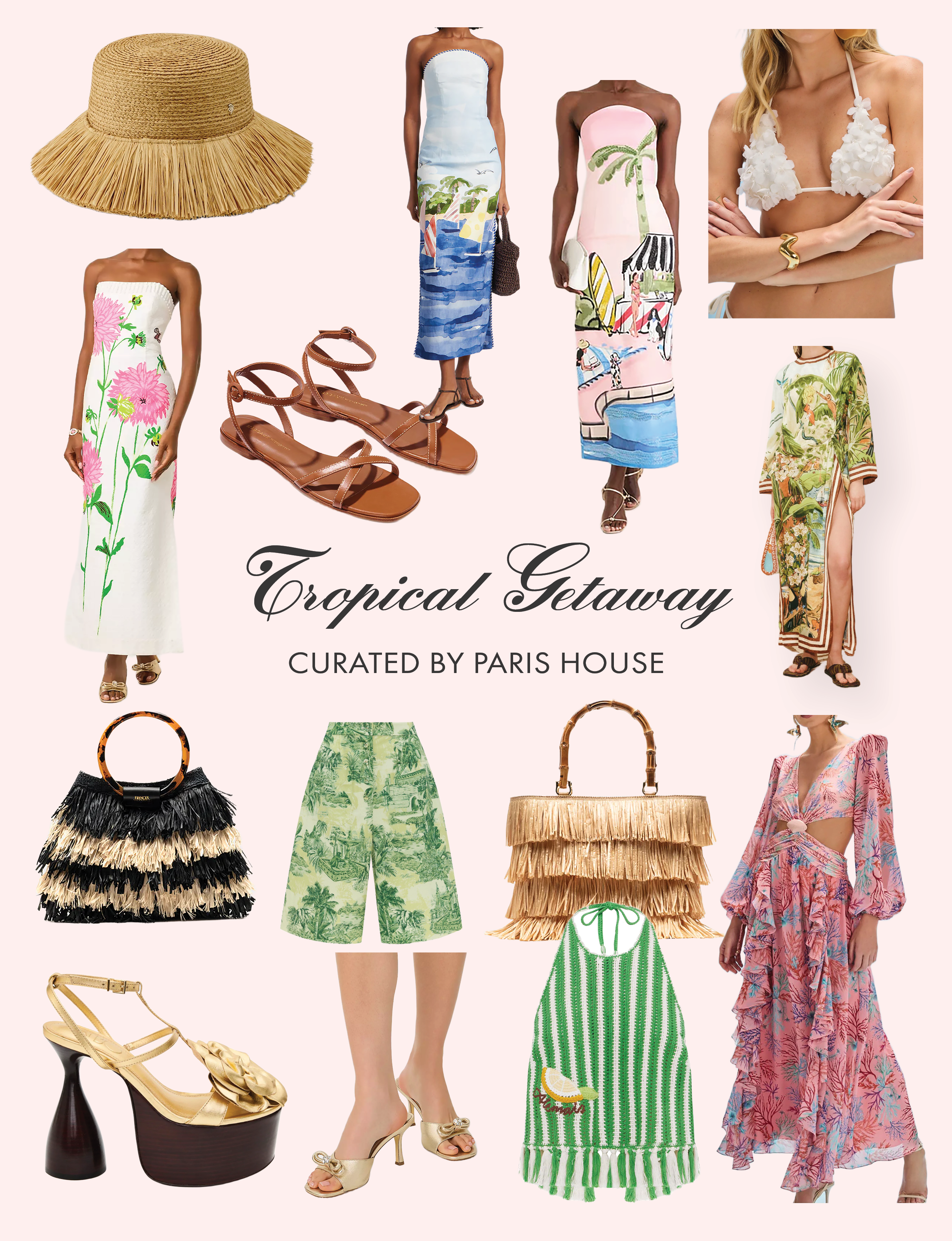 Tropical Getaway, clothes and accessories Curated by Paris House