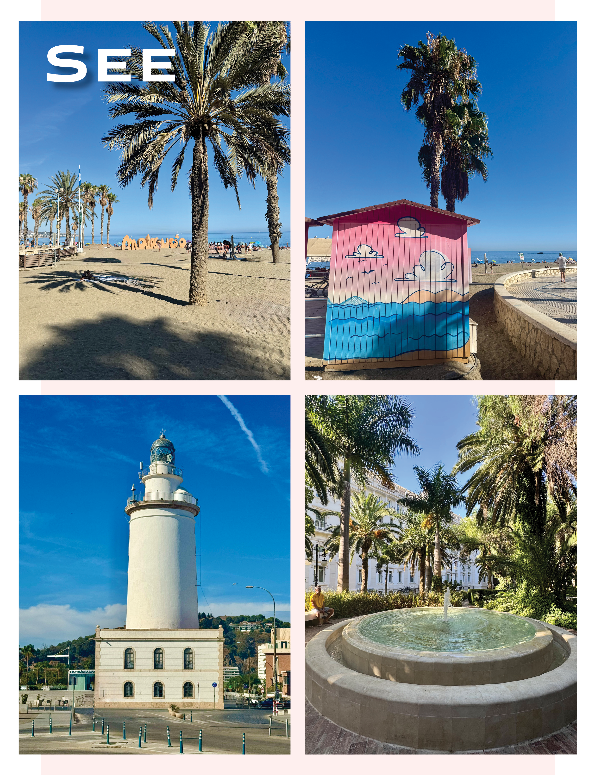 Things to see in Málaga Spain beaches architecture and fountains
