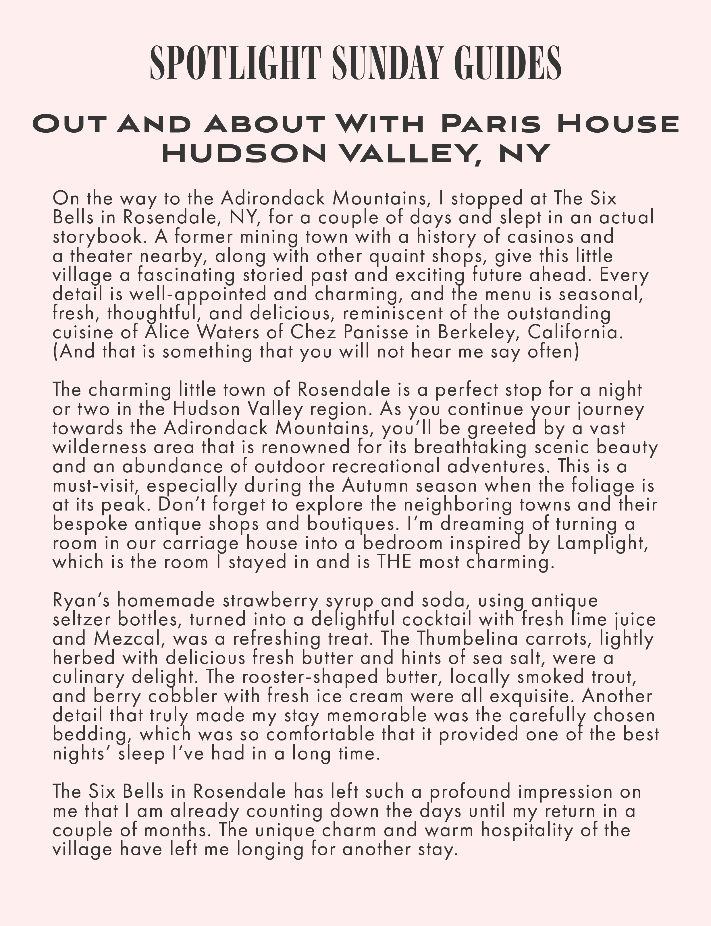 About The Six Bells in Rosendale NY
