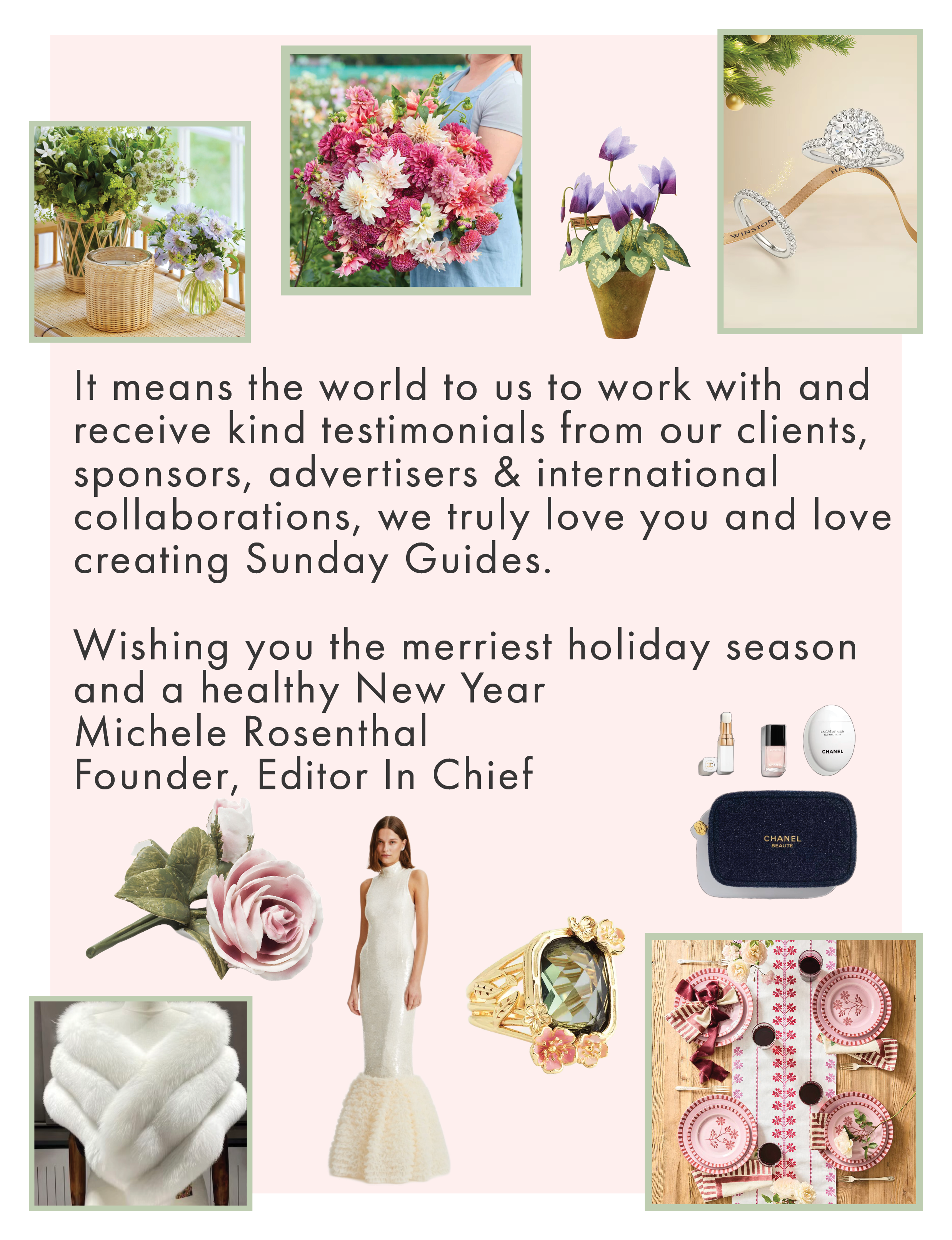 Sunday Guides by Paris House Editor's Letter about testimonials and collaborations