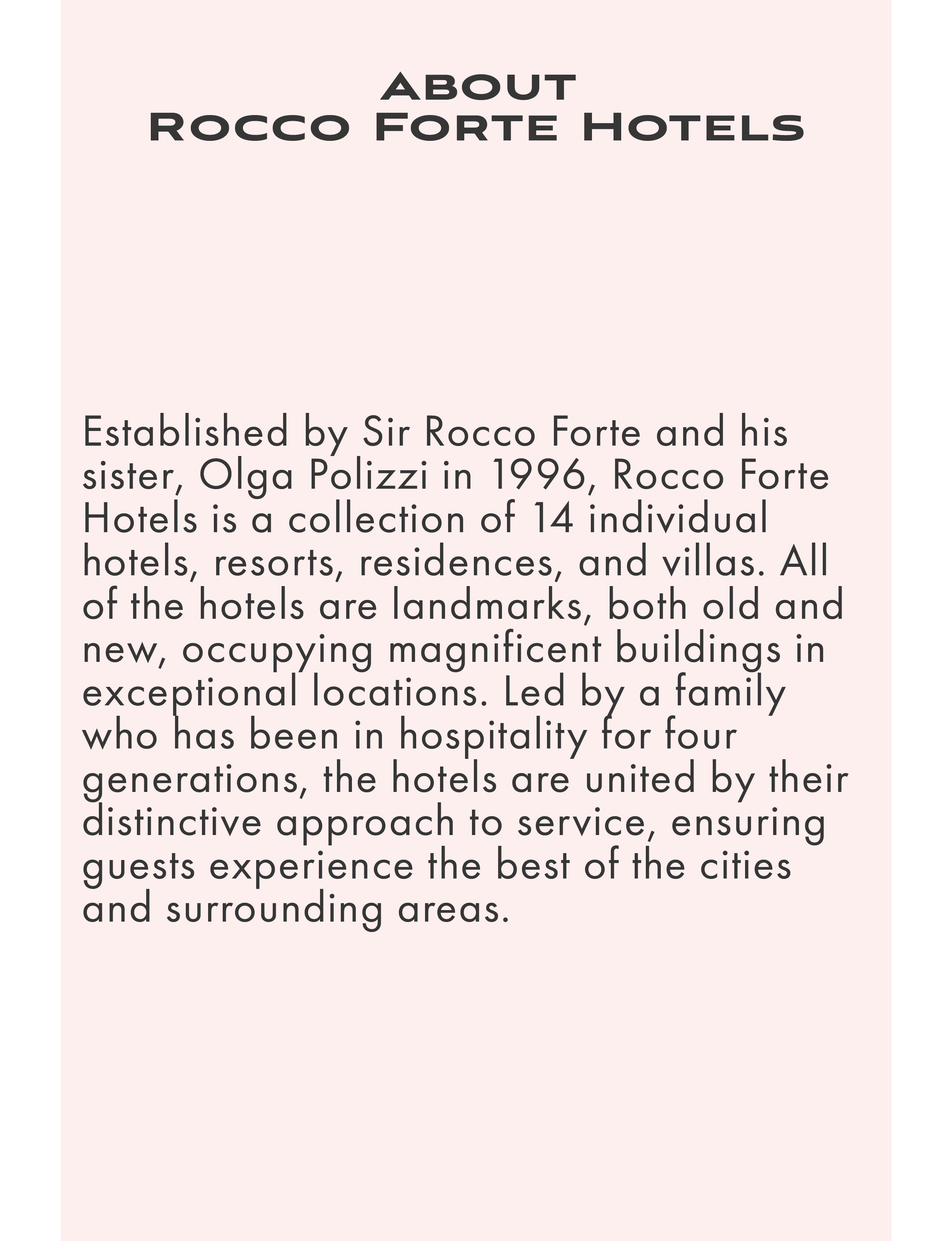 About Rocco Forte Hotels, Edinburgh, Scotland