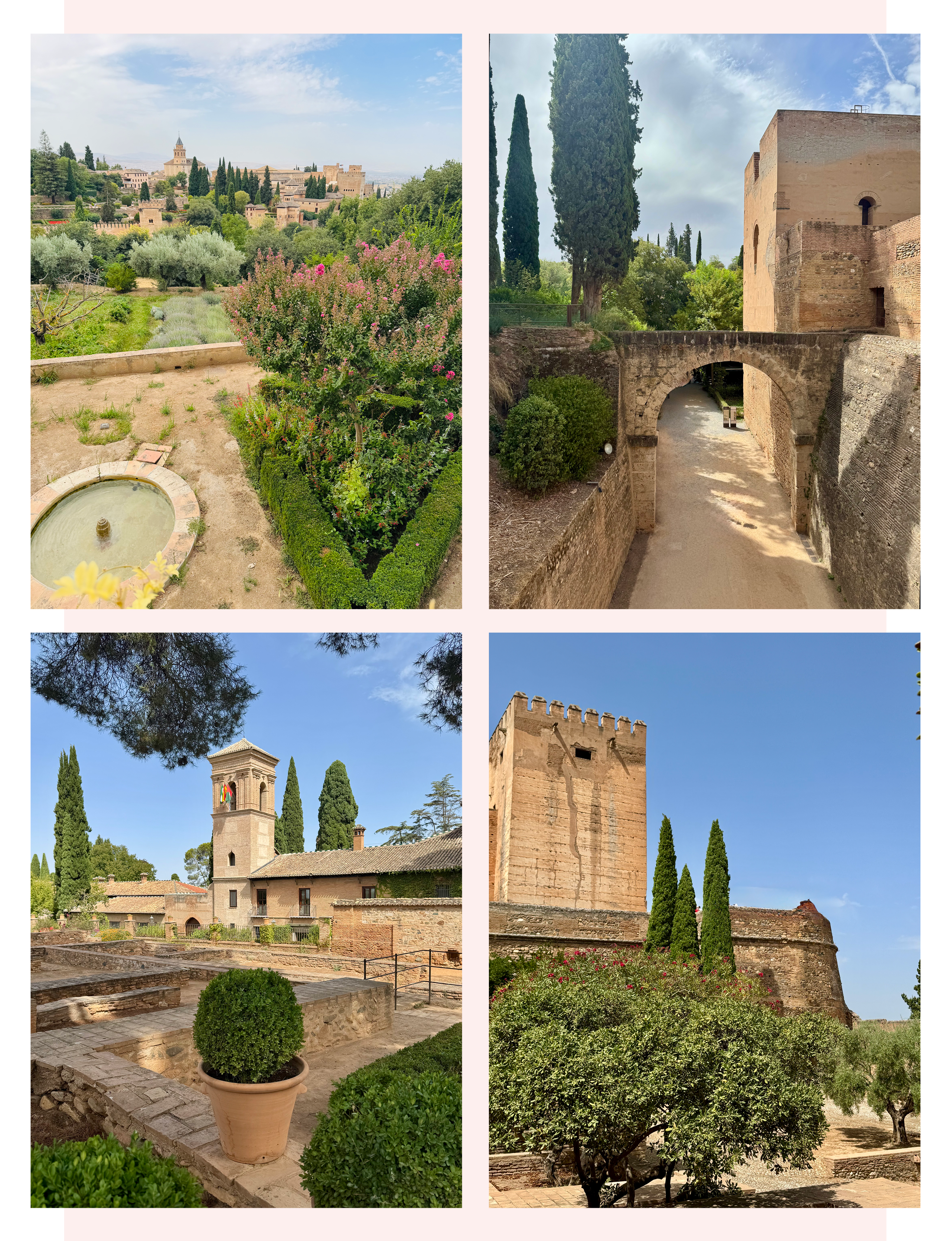 Architecture and gardens of Gardens of the Alhambra in Granada Spain