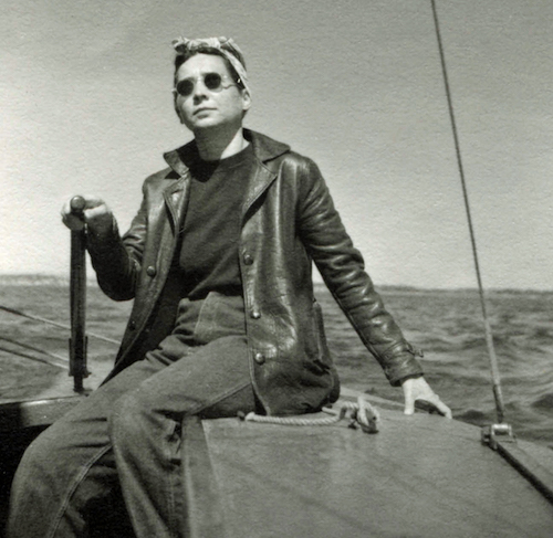Esther Gottlieb sailing in Provincetown, late 1940s.