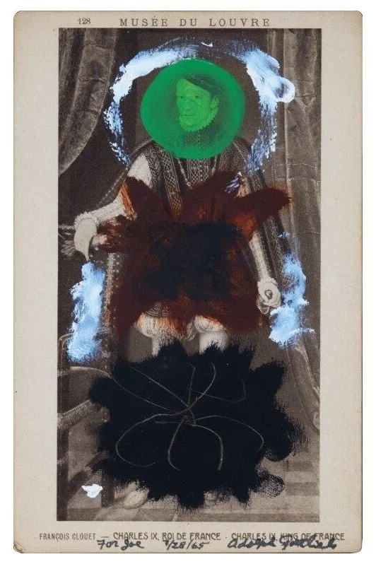 FRANCOIS CLOVET “CHARLES IX - ROI DE FRANCE”, 1963, acrylic on postcard, no dims.