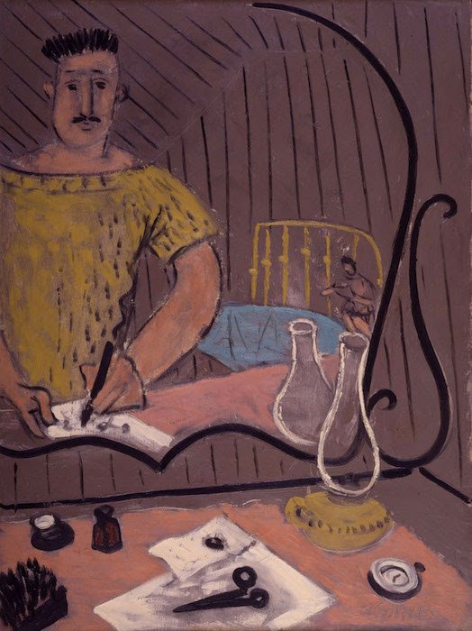  Adolph Gottlieb   Untitled (Self Portrait in Mirror)  1938 oil on canvas 39 x 29 inches 