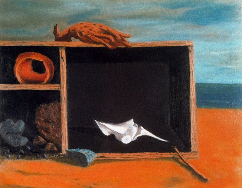  Adolph Gottlieb  Untitled (Box and Sea Objects)  c. 1940 oil on linen 25 x 31 7/8 inches 