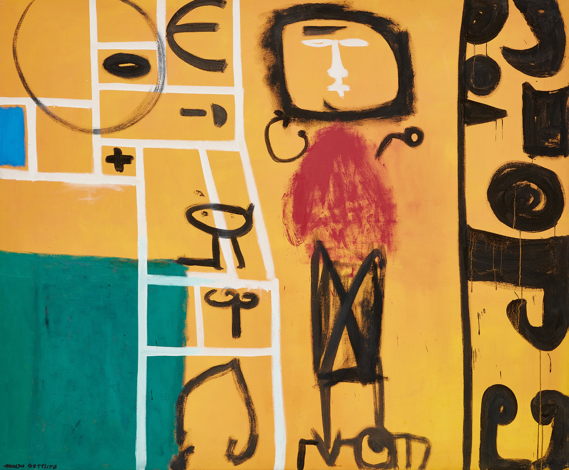 Symbols and a Woman 1951 Oil on canvas 60 x 72"