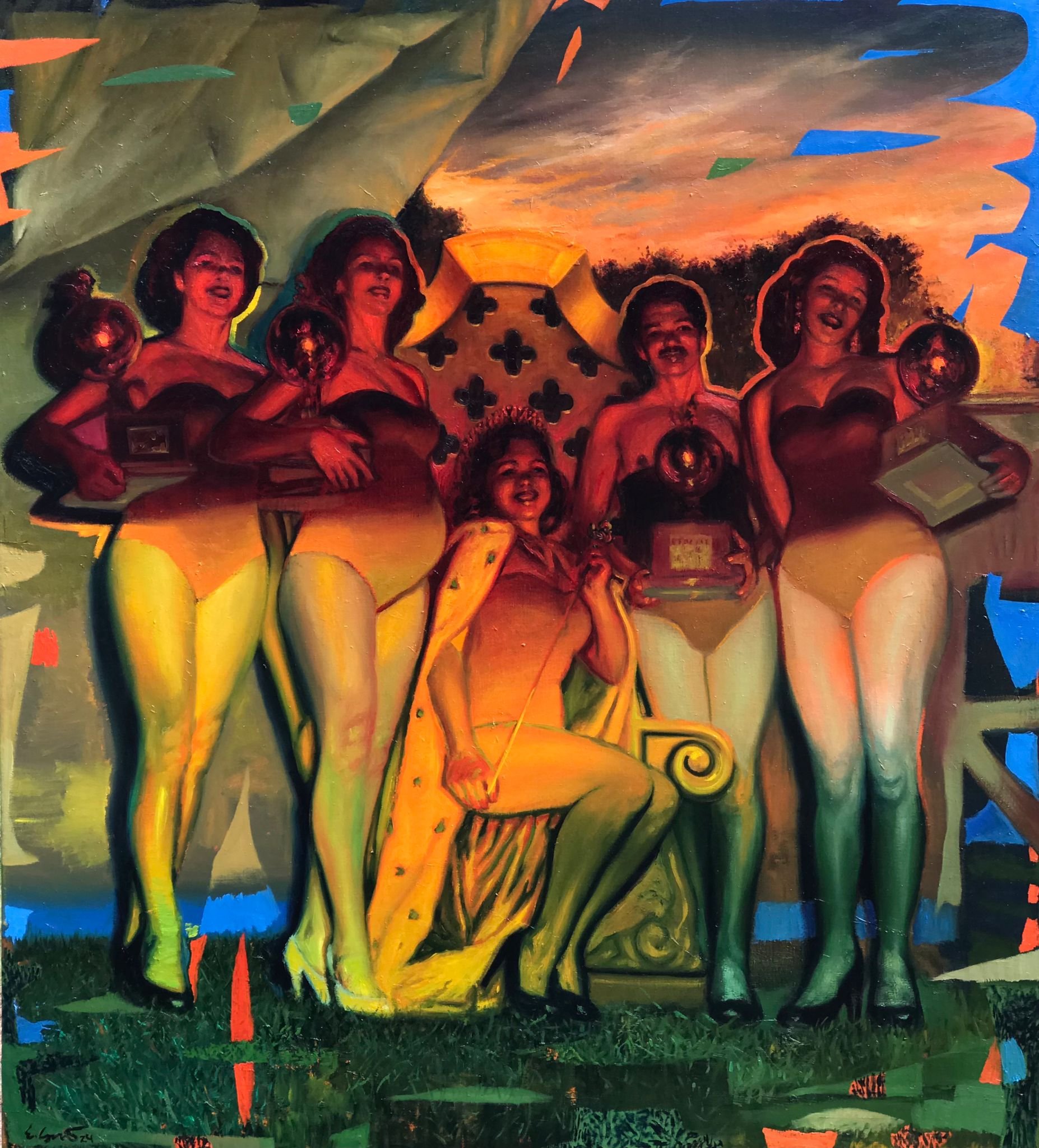 Edgar Cano Natchitoches, LA @edgarcanostudio The queen is he , 2024 Oil on linen 60 × 55 in. Edgar Cano began his journey in the visual arts by creating illustrations and scenography for university theater while studying at the Faculty of Arts