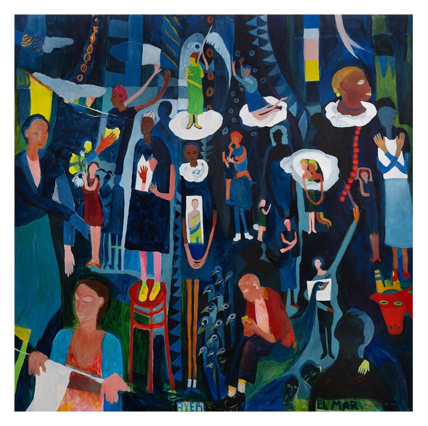   Nereida García-Ferraz  Miami, FL  @nerigf    Learning to Dream , 2025 Acrylic inks on stonehenge paper 62 x 62 inches  Nereida García-Ferraz graduated from The School of the Art Institute of Chicago in 1982 and, in 1988, co-directed the award-winni
