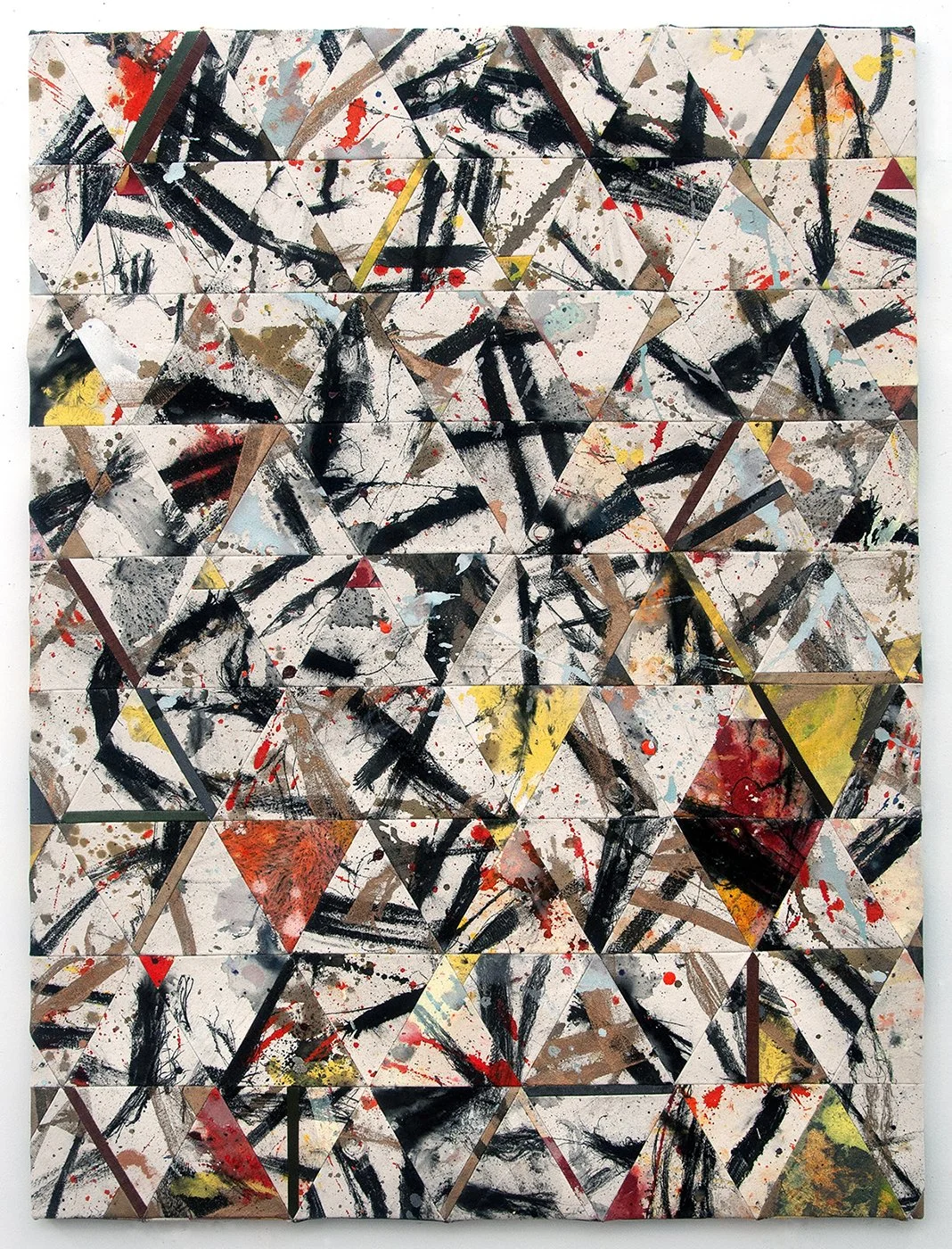   Jonathan VanDyke  Brooklyn, NY&nbsp;  @jonathanvandykestudio      Strike (v.1), 2024-25  Paint and inks on canvas, cut and sewn 41 x 54 ½ inches  Jonathan VanDyke grew up in the countryside in Pennsylvania and has been based in New York City since 