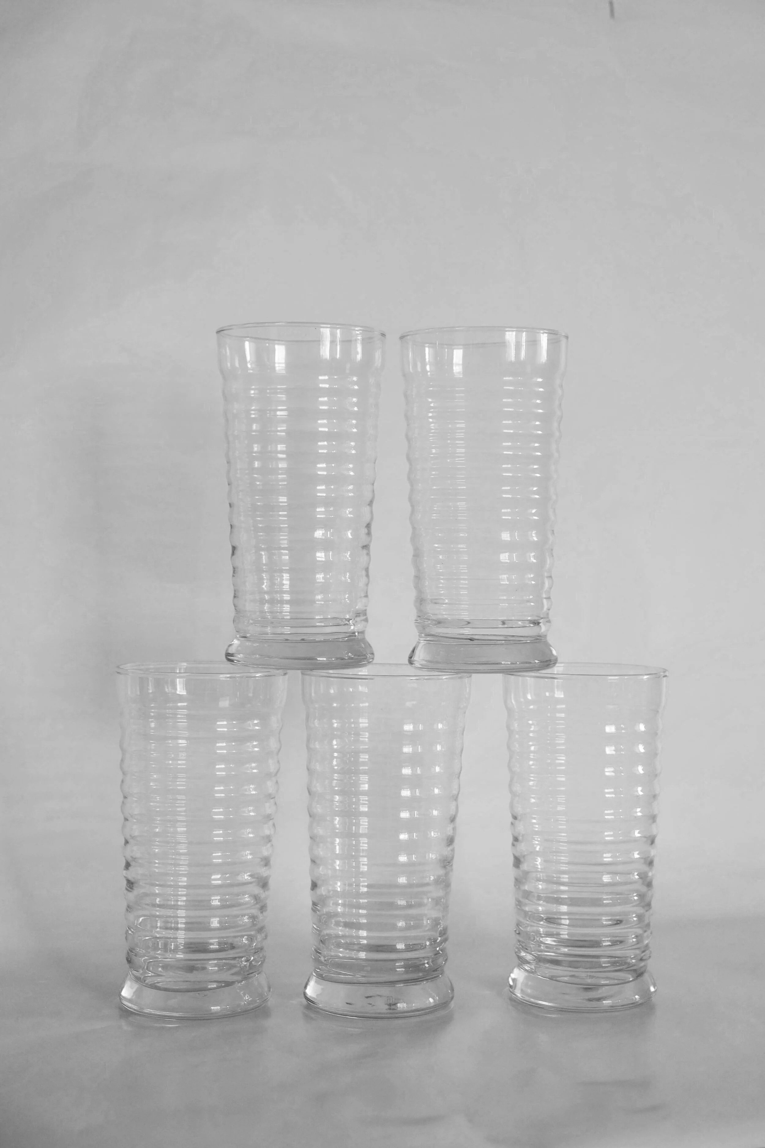 Ribbed Water Glass Set
