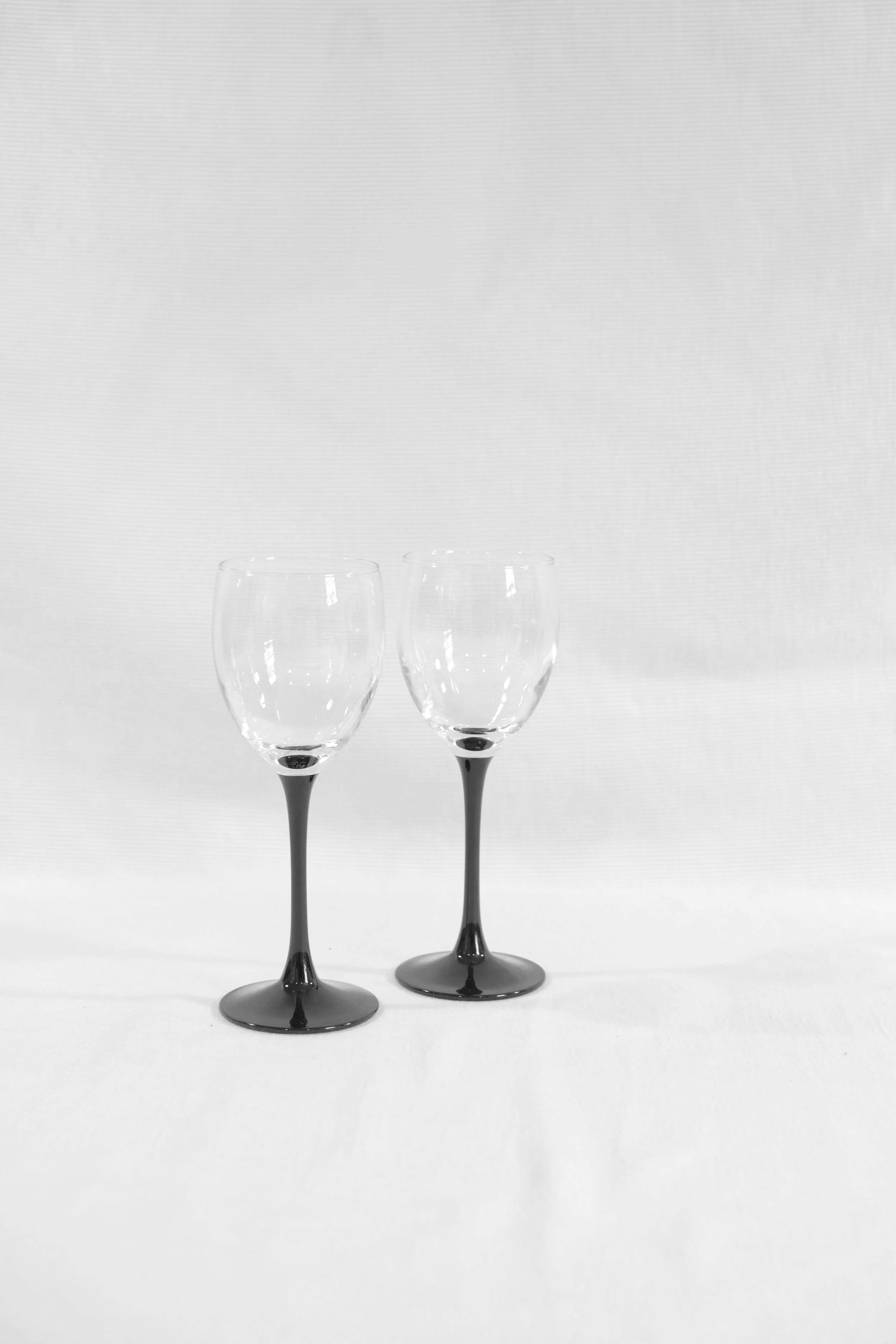 Luminarc Domino Black Stem Wine Glass Set