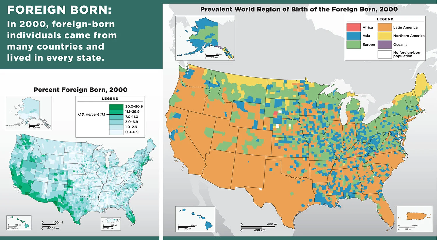 Detail from classroom poster entitled United States Diversity: The Census Is a Portrait of the Entire Country , a joint project of the Census Bureau and Scholastic Inc. Copyright © Scholastic 2010.