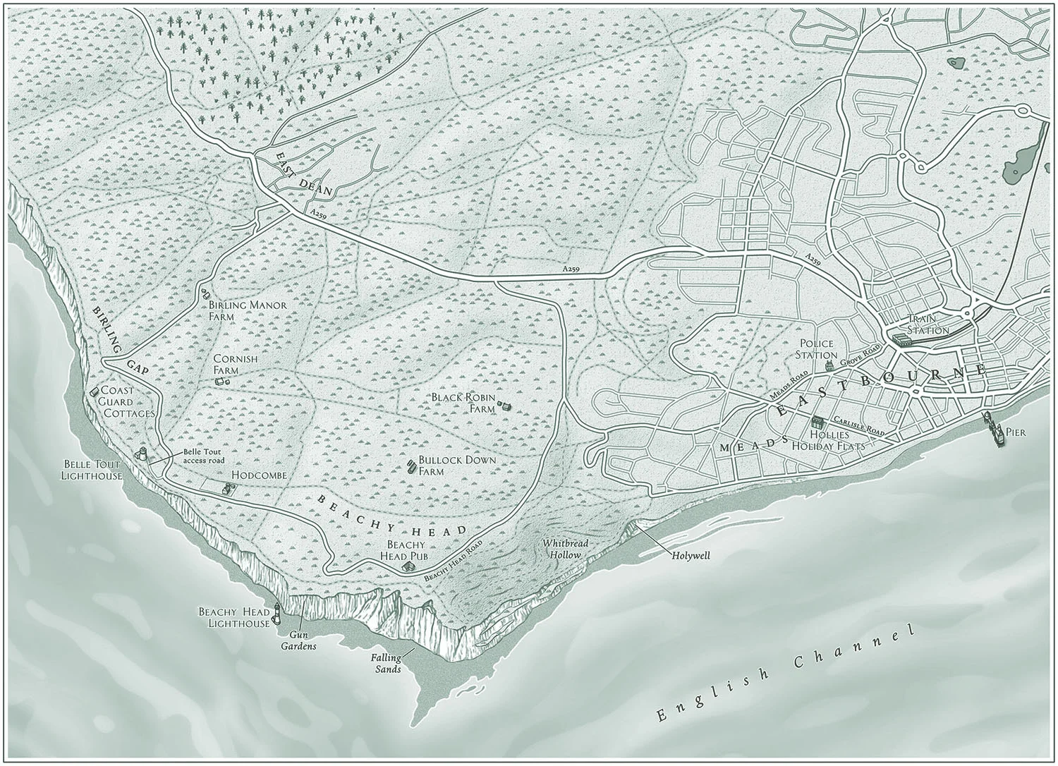 For Cliffs of Despair, by Tom Hunt (Random House, 2006)). Map copyright © David Lindroth Inc. 2006. This book was a non-fiction work, but the pictorial style and bird's-eye perspective would work well for many fictional projects.