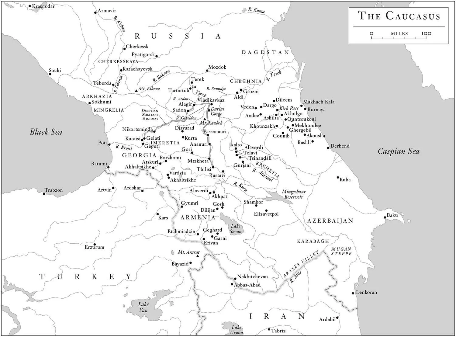 For Hadji Murad, by Leo Tolstoy (Modern Library, 2003). Map copyright © David Lindroth Inc.