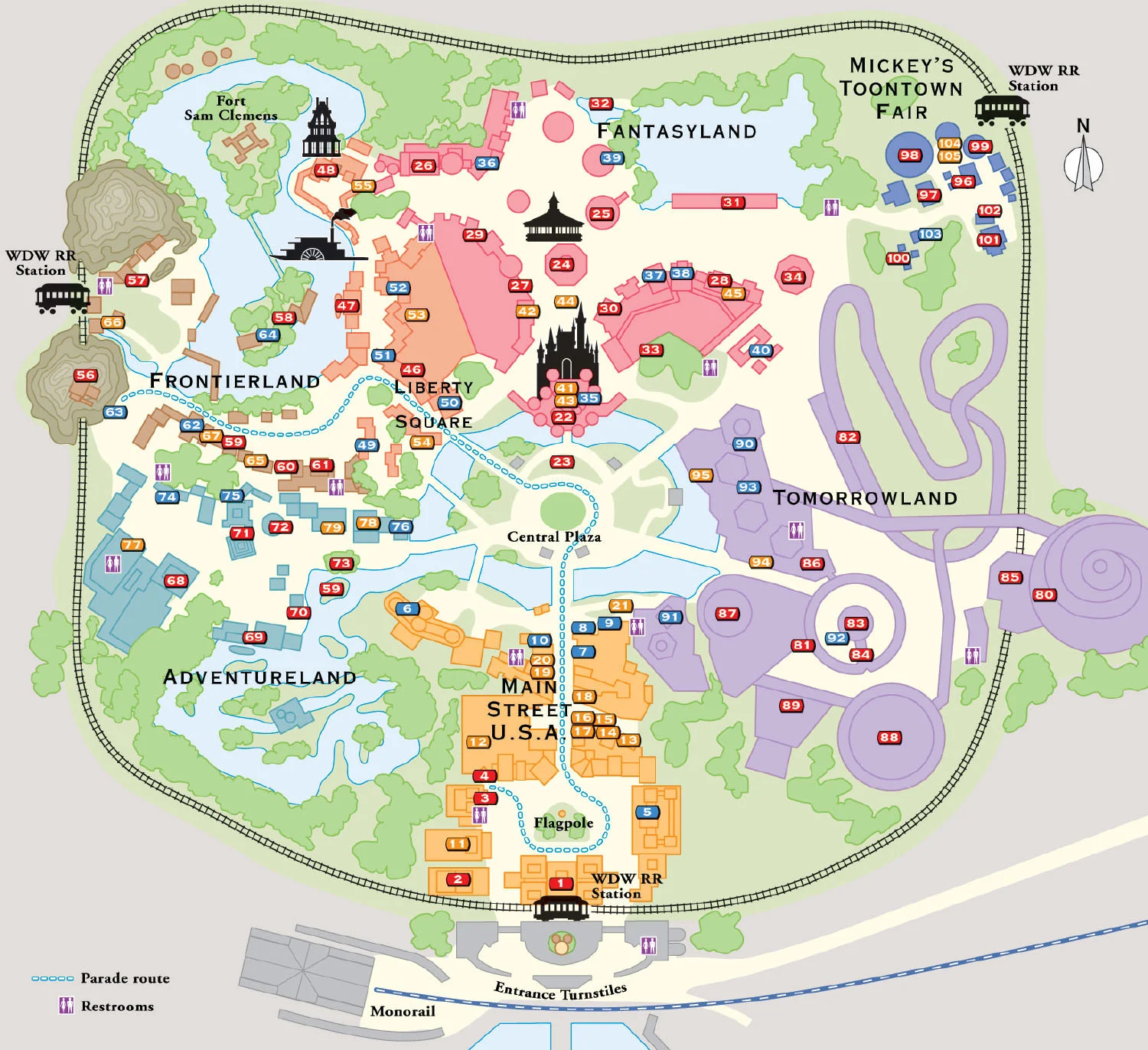 From The Little Black Book of Walt Disney World, by Rona Gindin (Peter Pauper Press, 2008). Map copyright © David Lindroth Inc.
