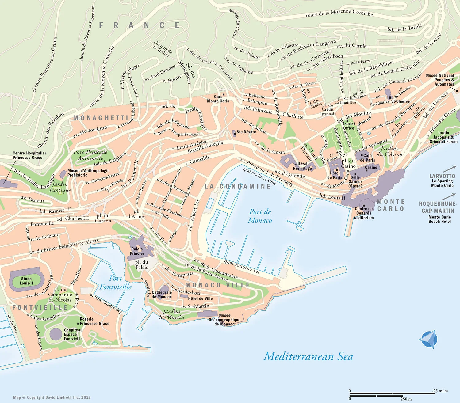For a Herbalife Nutrition in-house travel guide. Map copyright © David Lindroth Inc.