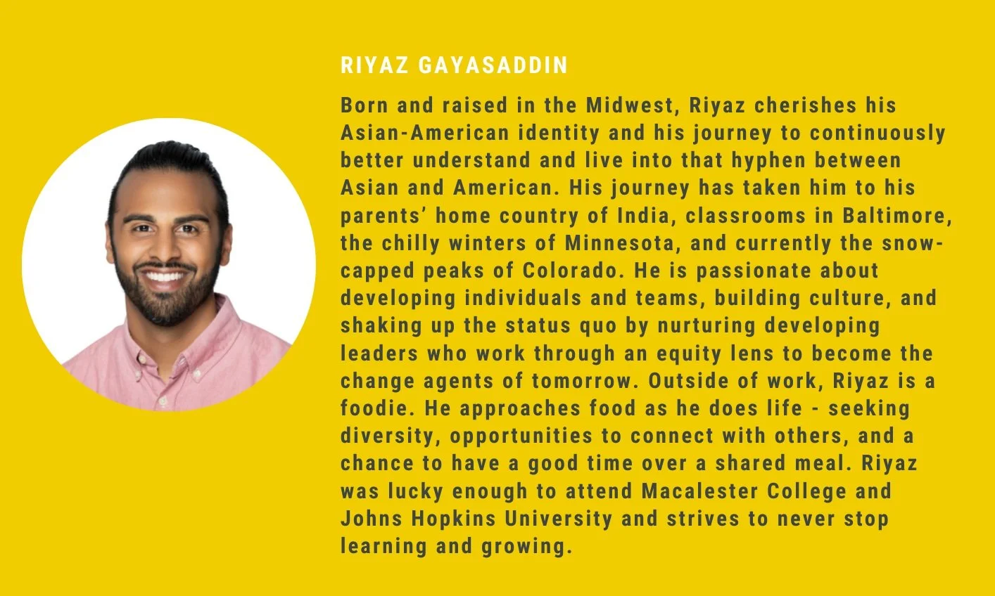 Headshot and bio of Riyaz Gayasaddin, Vice President of Program and Talent at Camelback Ventures