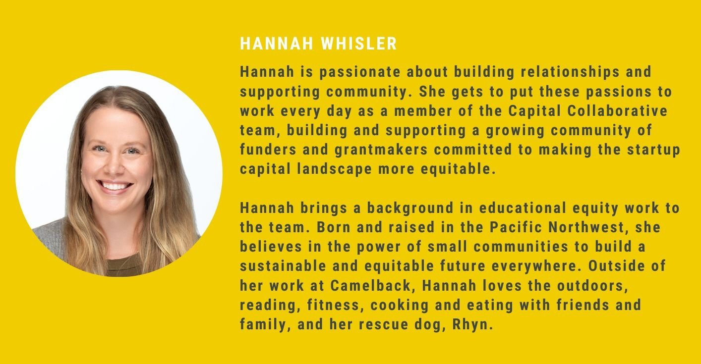 Hannah Whisler, Senior Manager of the Capital Collaborative by Camelback Ventures