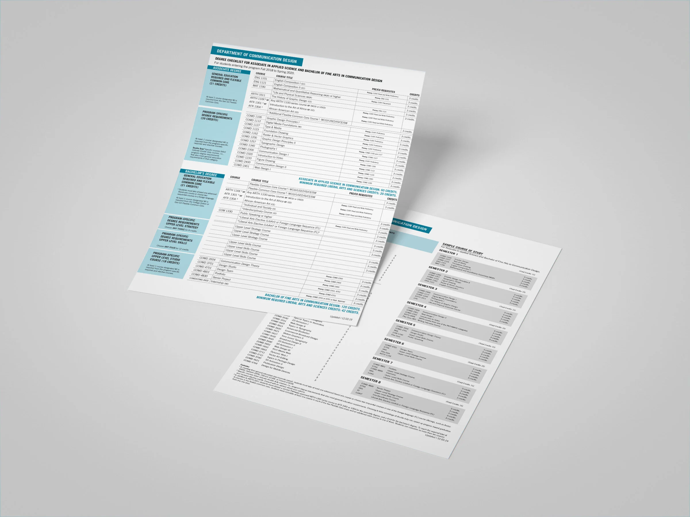 Here is an example of a 4 year program - Communication Design