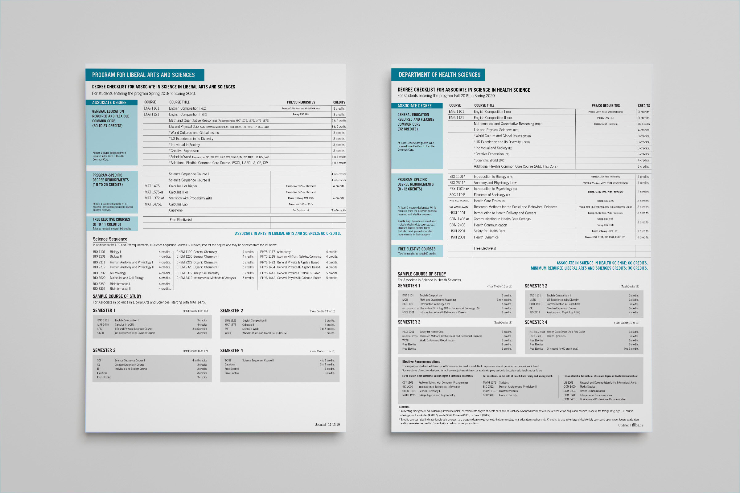 Here is are two examples of  2 year programs - Liberal Arts and Sciences and Health Sciences