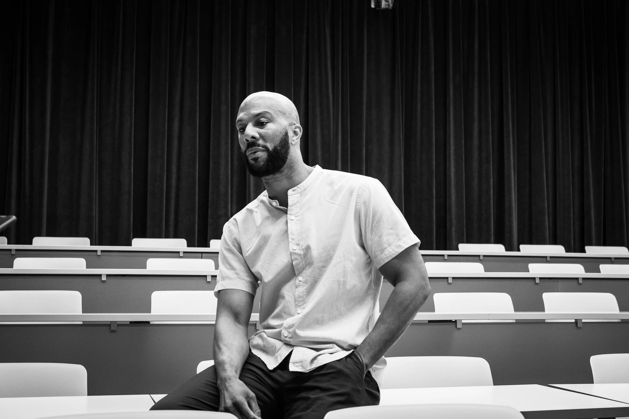 Common hosted a media session before speaking at Hancher, inviting various student media organizations on campus. / Photo by Gabby Estlund