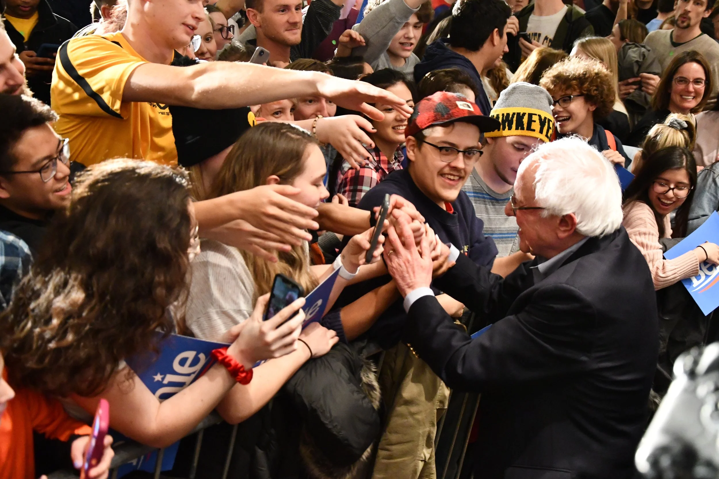 Senator Sanders shakes hands with his supporters. This will be Sanders’ second time running for President. Photo by Olivia Harter