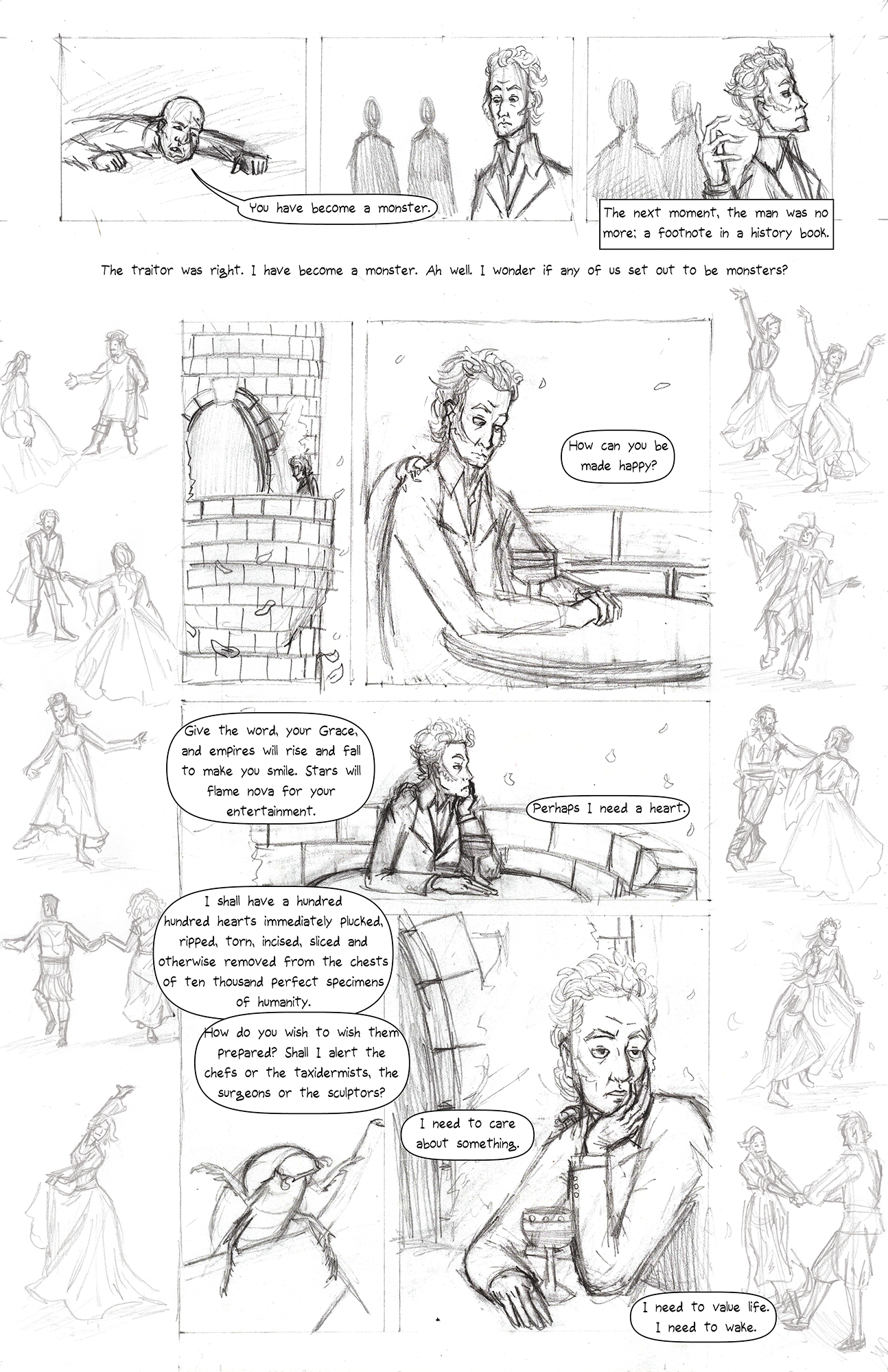 Speech Bubbles and Font TestWhen I tested my handwriting typeface, I didn't like how it didn't fit the mood.