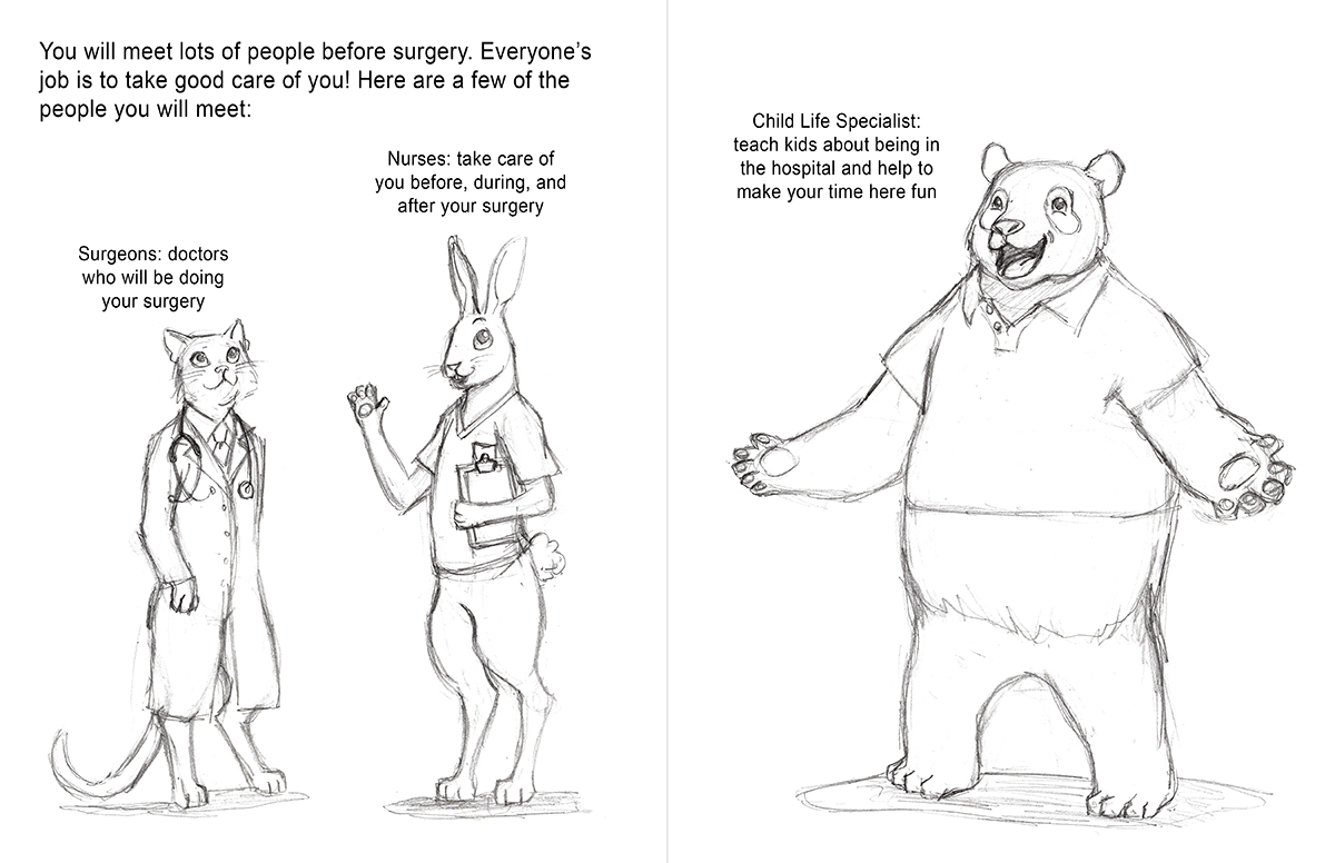 Final Pencil Sketches&nbsp;I drew the animal characters in pencil to use the scans to make digital line art.