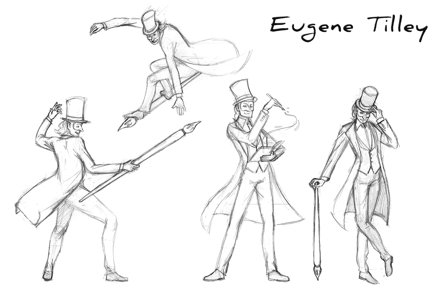 Pencil SketchesI realized his powers made him too powerful, mainly the narration power's ability to manipulate reality. So re-imagined the character as Eustuce's grandson, Eugene, who inherits the pen from him. He's an eager athletic character but l…