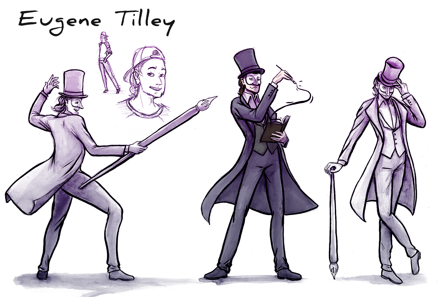 Digital Enhancements ProgressI started with applying a purple/blue color overlay to the poses. I started with throwing some colors onto the center pose.