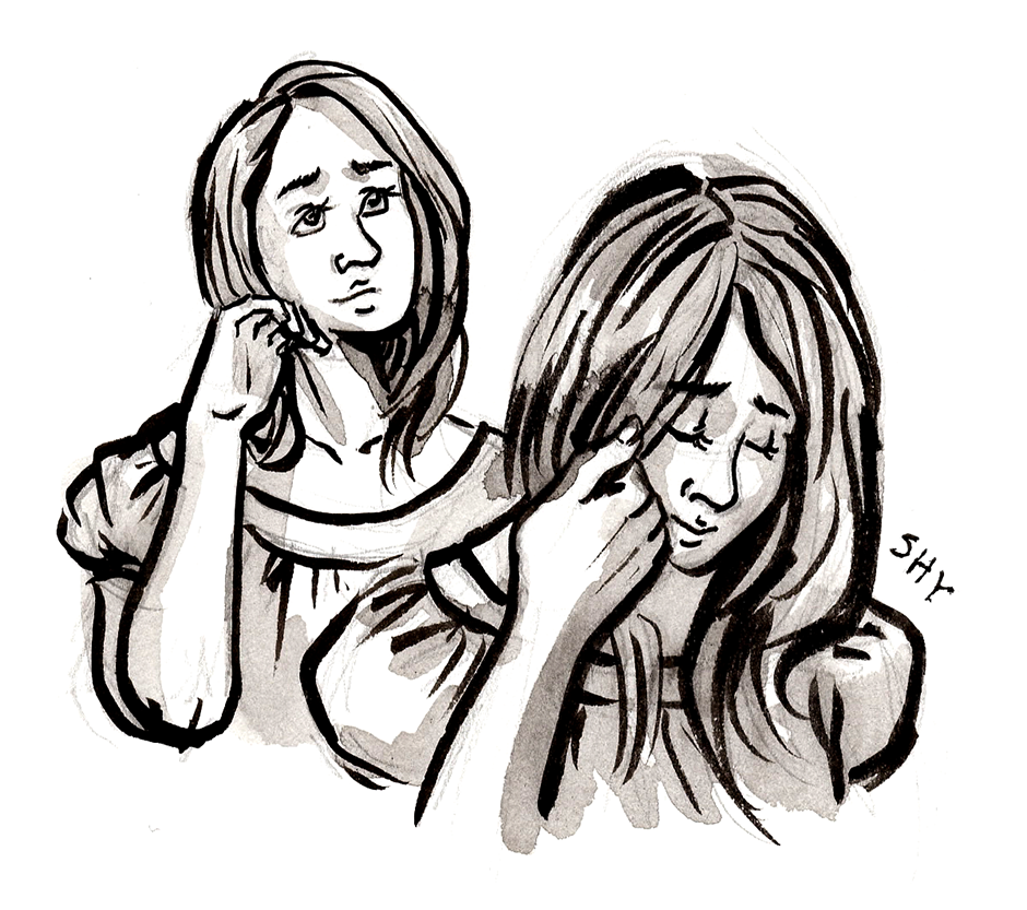 Day 7 ShySo sleepy... But managed to do an inktober for the sign shy! I decided to draw my sister, because she's the prettiest in all the world! And I'm kinda loopy from sleepiness.