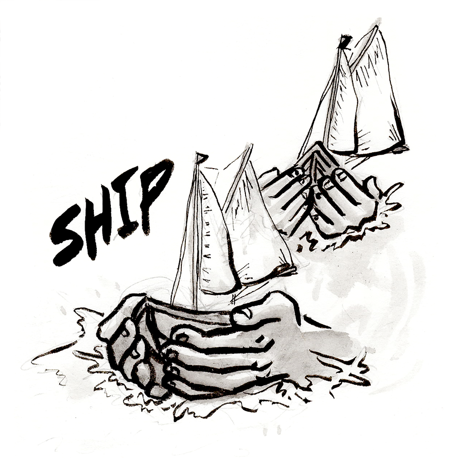 Day 25 ShipStill working on my asl inktobers...