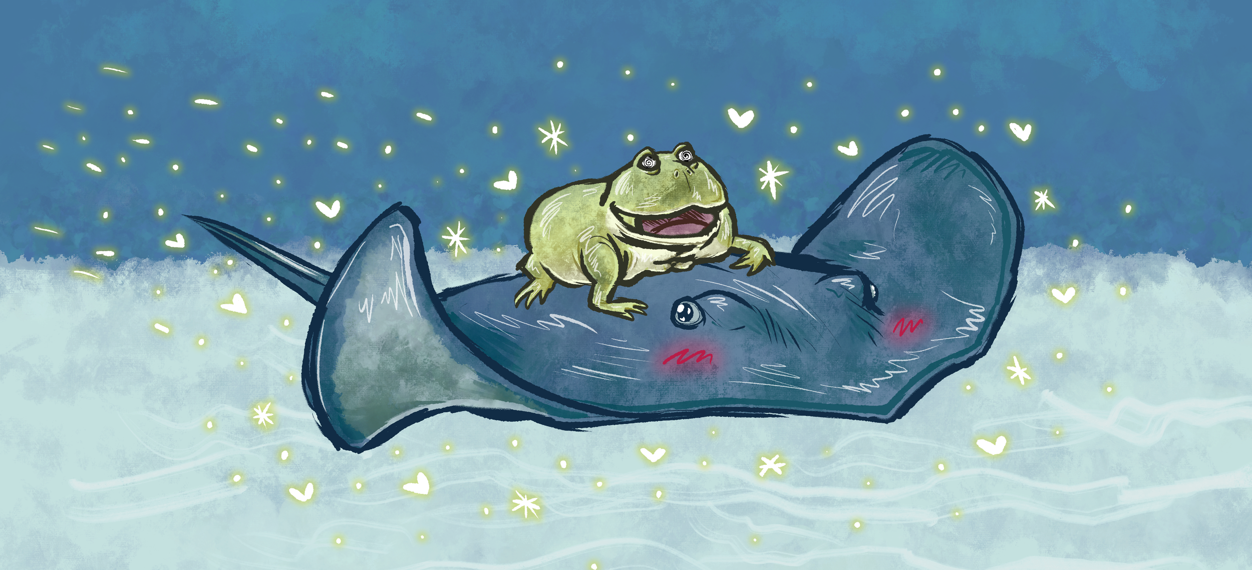 Frog befriend stingray.png