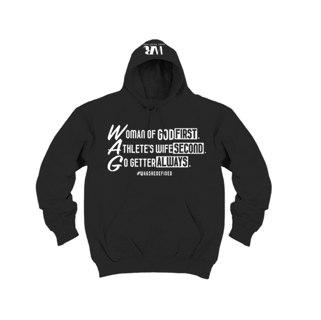 NEW! WAG Acronym Hoodie (Black/White) — WAGS REDEFINED