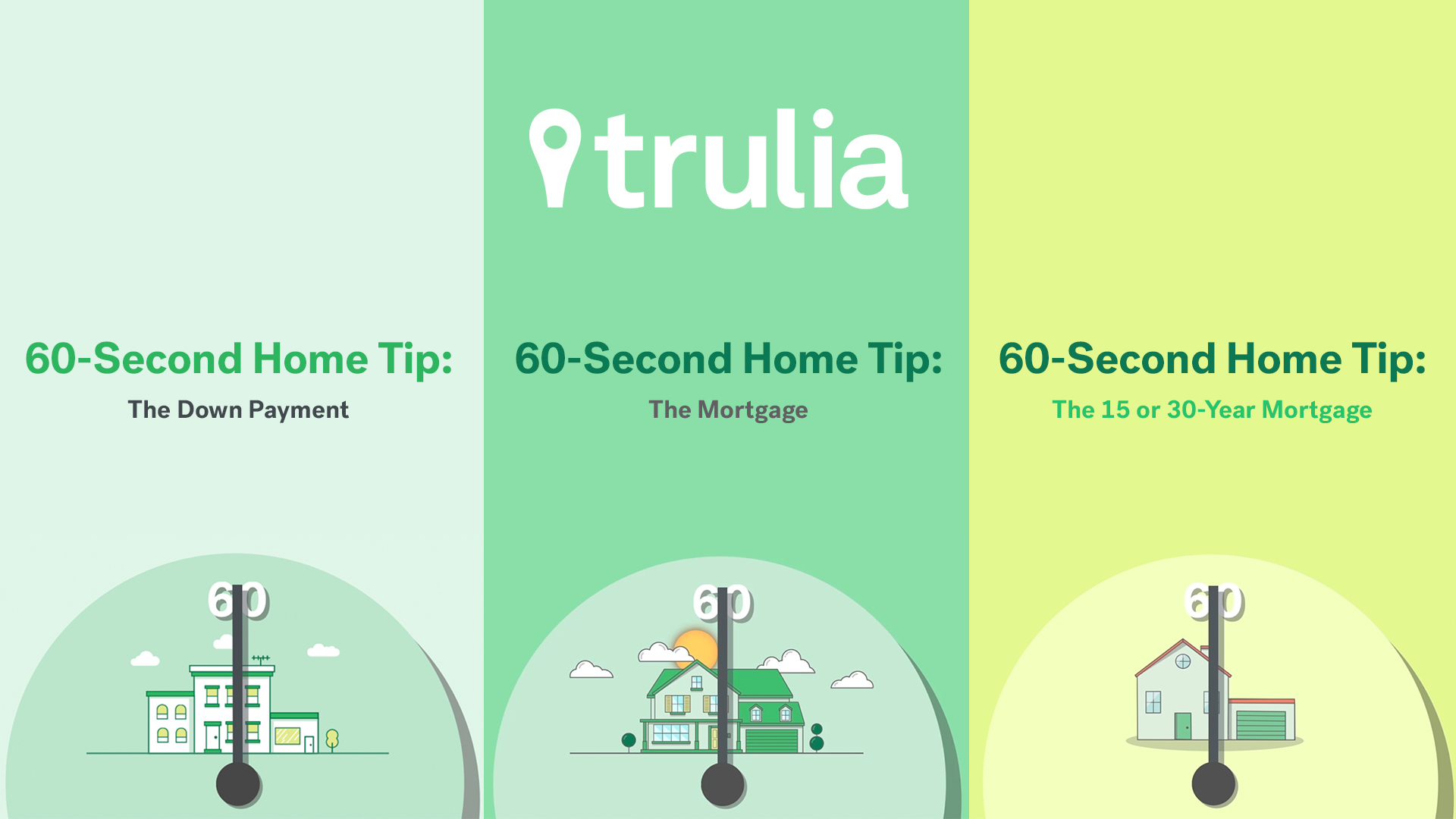 The "60-Second Home Tip" explanimations can be found on Trulia's social media via Facebook , Instagram , and Twitter . 