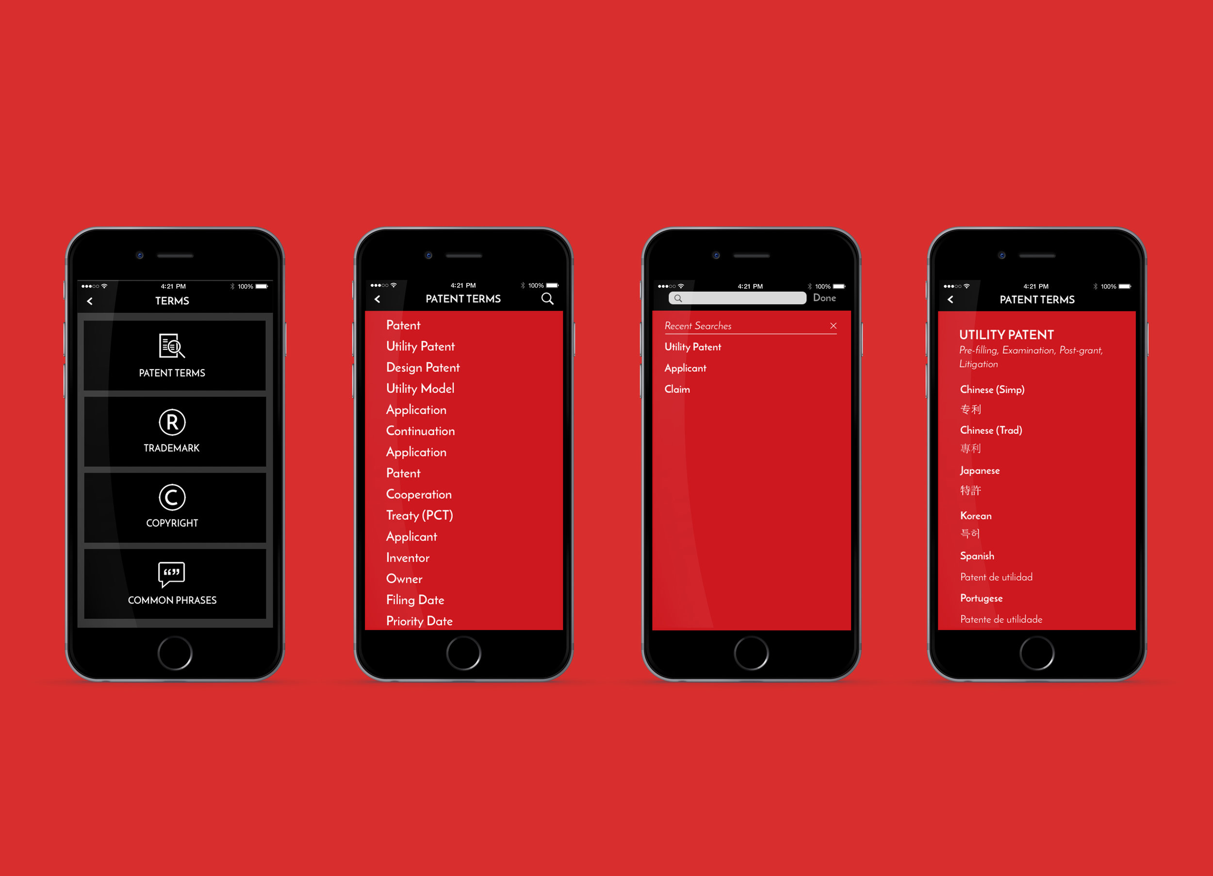 IP Terms can be translated into multiple languages from Chinese to Spanish.