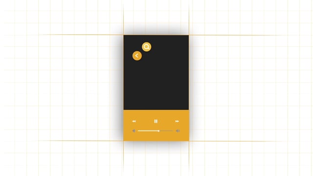 In a music app context, the FAB play transforms into pause and masks into its next utility along the curve. The previous and search action buttons extend along the same curve, which demonstrates continuity and expectation.