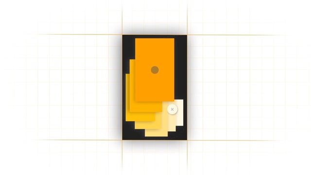 In a realtime interaction setting, a user could move from one card to the next along the curve. Scale and proximity to screen indicates the hierarchy of which card is to be selected or deleted.