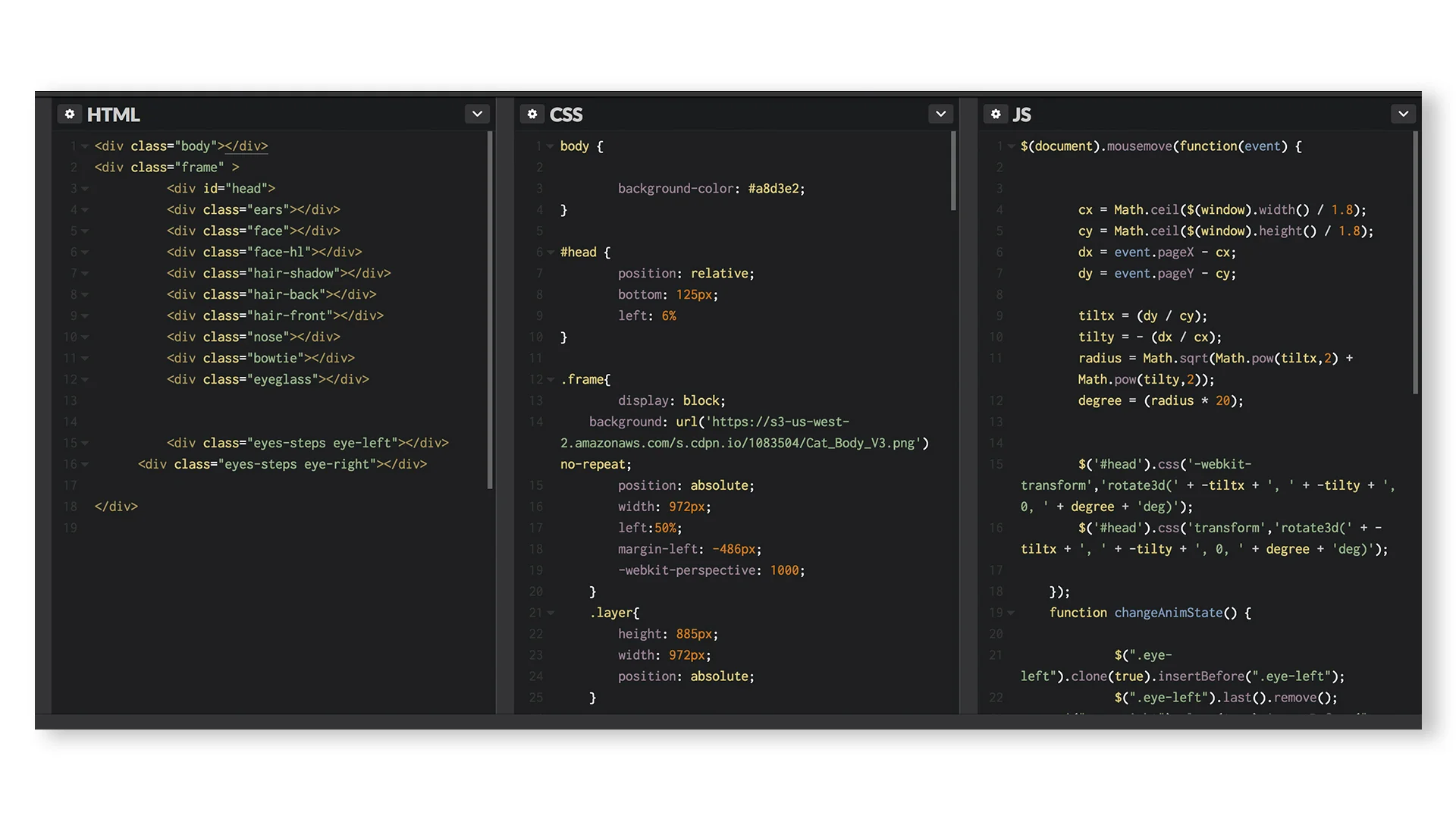  HTML, CSS, and jQuery coding.       