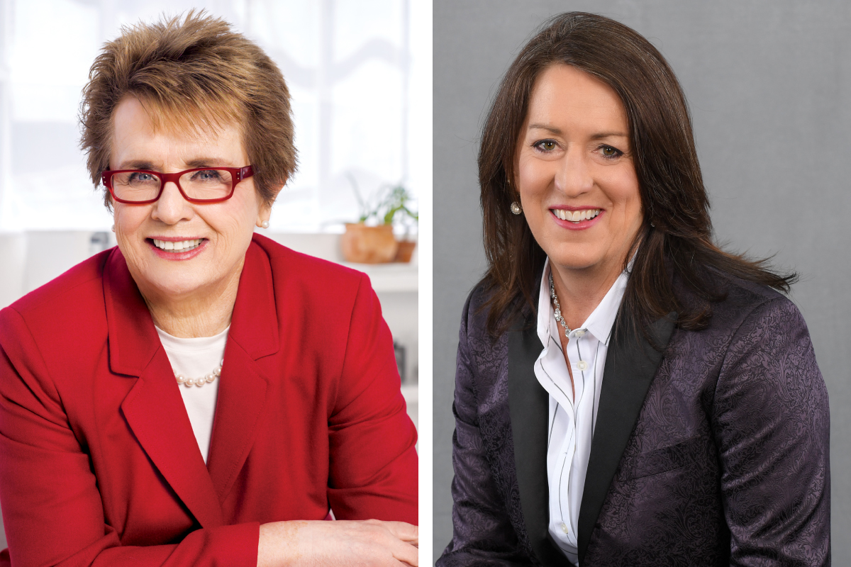 Sports icon and social justice pioneer Billie Jean King and NCLR Executive Director Kate Kendell.