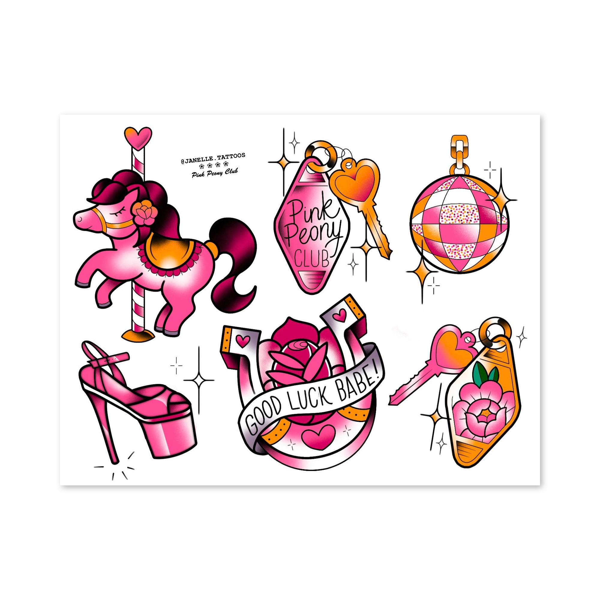 Pink Peony Club Flash Print
