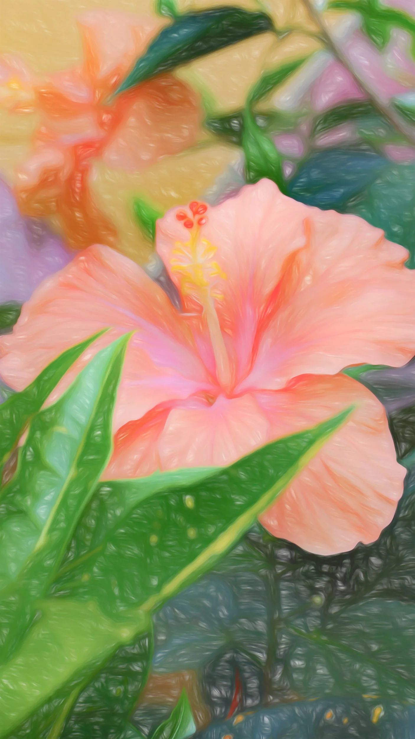 “Peach Hibiscus Narrowed” - Photography Artist Kevin Sibbitt