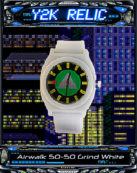 Airwalk_50-50 Grind_analog collectors watch_neo_ricer_White black yellow green face.png