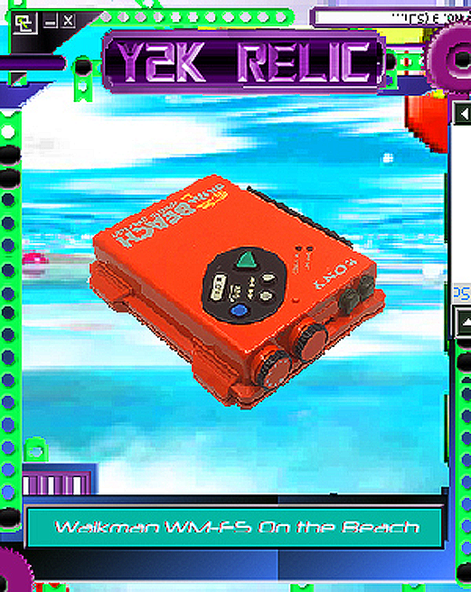Walkman_WM-F5_beach cassette player_wave64_saw_red black grey_On the Beach.png