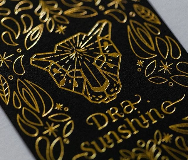 Heavy contrast, statement business cards. This set weaves together an intricate design with very fine lines using gold foil on black paper. ⠀⠀⠀⠀⠀⠀⠀⠀⠀
⠀⠀⠀⠀⠀⠀⠀⠀⠀
⠀⠀⠀⠀⠀⠀⠀⠀⠀
⠀⠀⠀⠀⠀⠀⠀⠀⠀ #Letterpress #LAletterpress #LAbusinesscards #letterpressbusinesscards  #LAprinting  #aardvarkletterpress #LAbusinesscard #businesscarddesign #businesscards #businesscard #blackbusinesscards #goldfoil